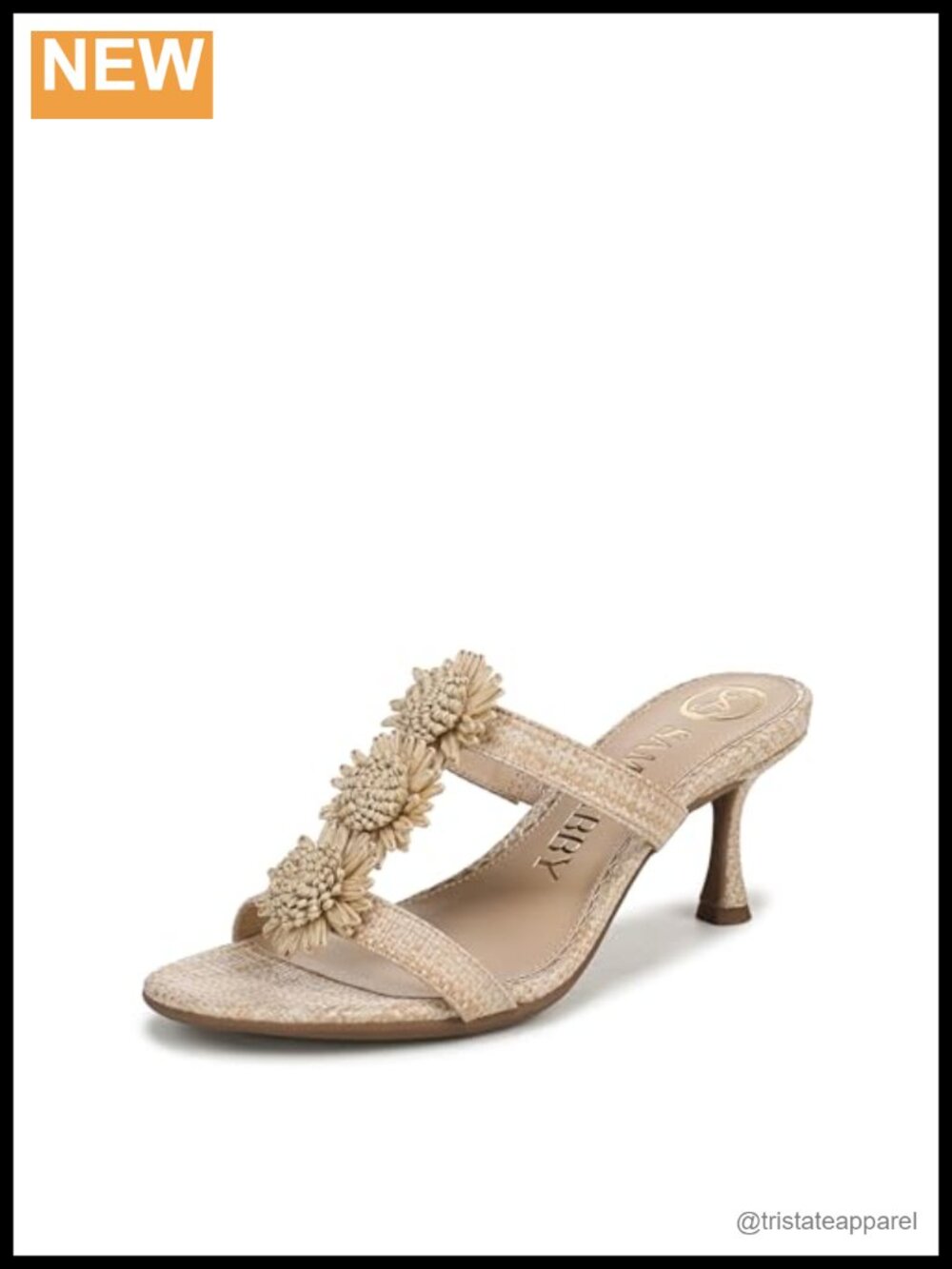 Women's Floral Slide Sandals Kitten Heel Open Toe T-Strap